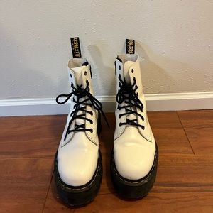 Dr. Martens white platform boots